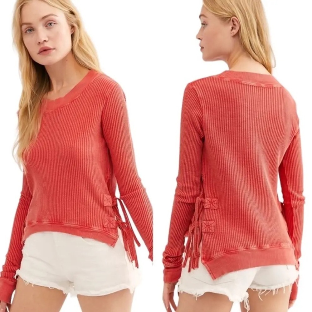 Free People FP One Women’s Extra Small Waffle Knit Cropped Interlaken Top